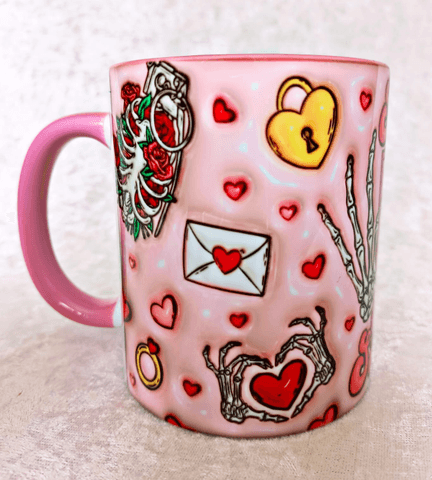 Sevgiler günü özel Baskı içi ve Kulpu Renkli Kupa