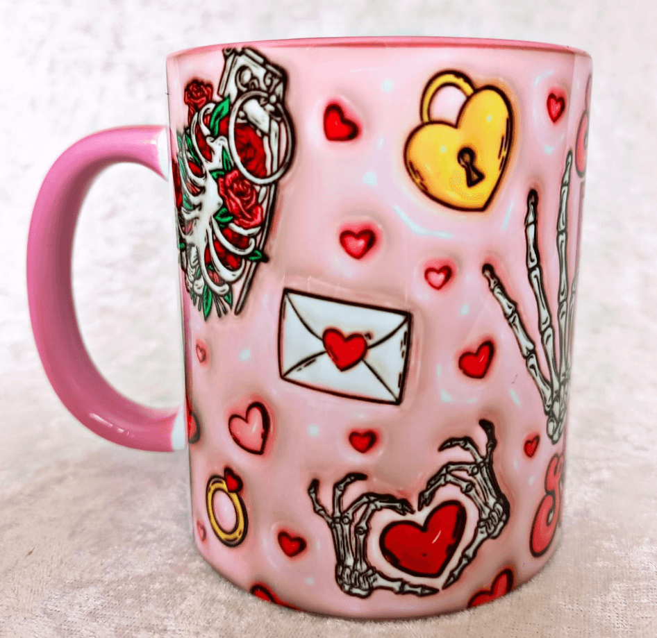 Sevgiler günü özel Baskı içi ve Kulpu Renkli Kupa