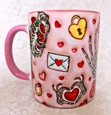 Sevgiler günü özel Baskı içi ve Kulpu Renkli Kupa