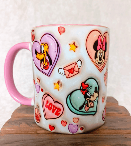 Sevgiler günü özel Baskı içi ve Kulpu Renkli Kupa