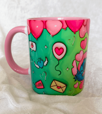 Sevgiler günü özel Baskı içi ve Kulpu Renkli Kupa