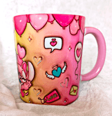 Sevgiler günü özel Baskı içi ve Kulpu Renkli Kupa