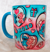 Sevgiler günü özel Baskı içi ve Kulpu Renkli Kupa