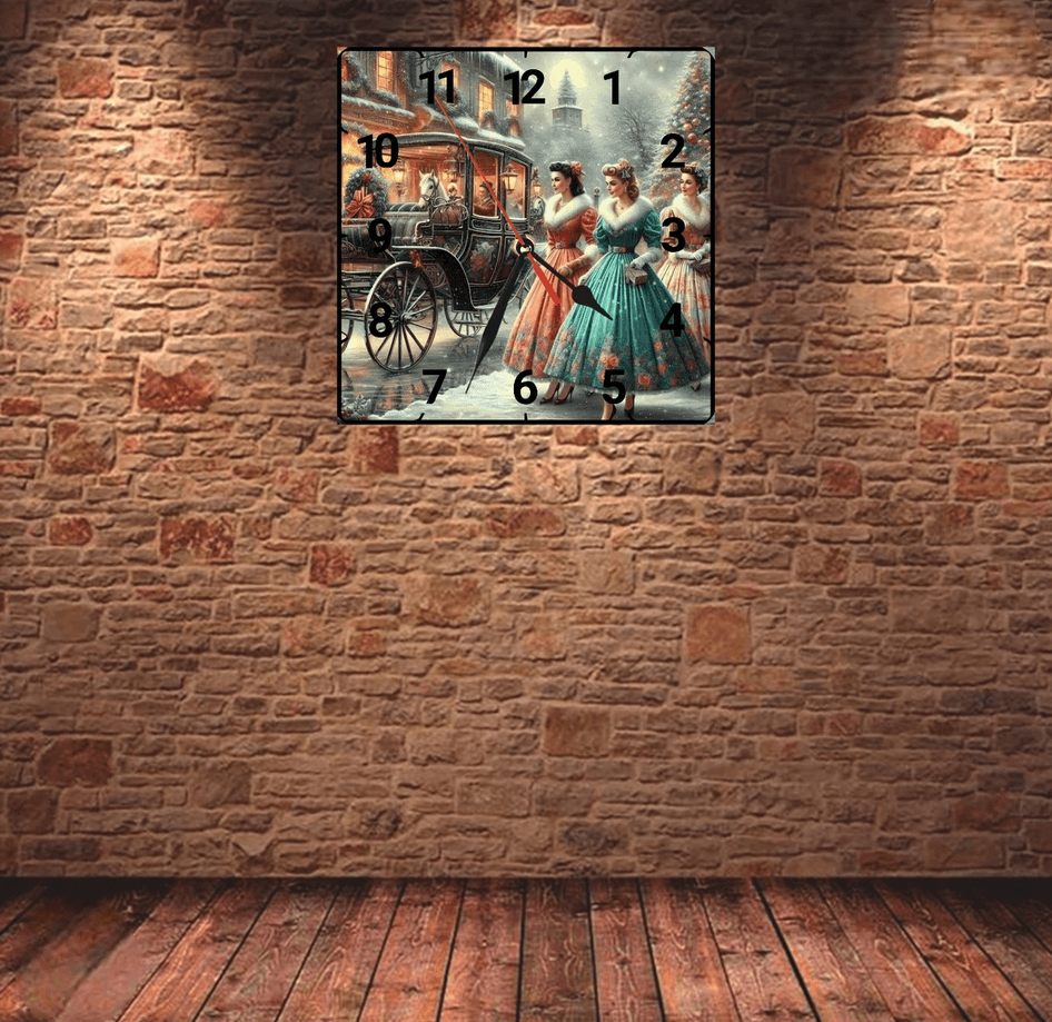 Noel christmas vintage baskı metal hediyelim dekoratif kaliteli duvar saati