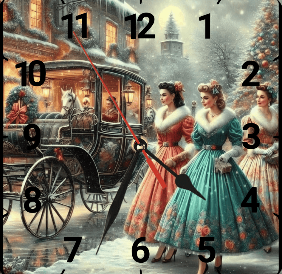 Noel christmas vintage baskı metal hediyelim dekoratif kaliteli duvar saati