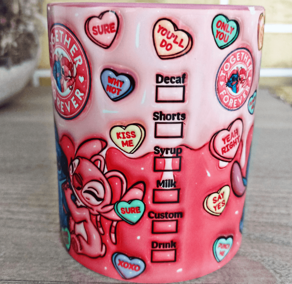 Sevgiler günü özel Baskı içi ve Kulpu Renkli Kupa