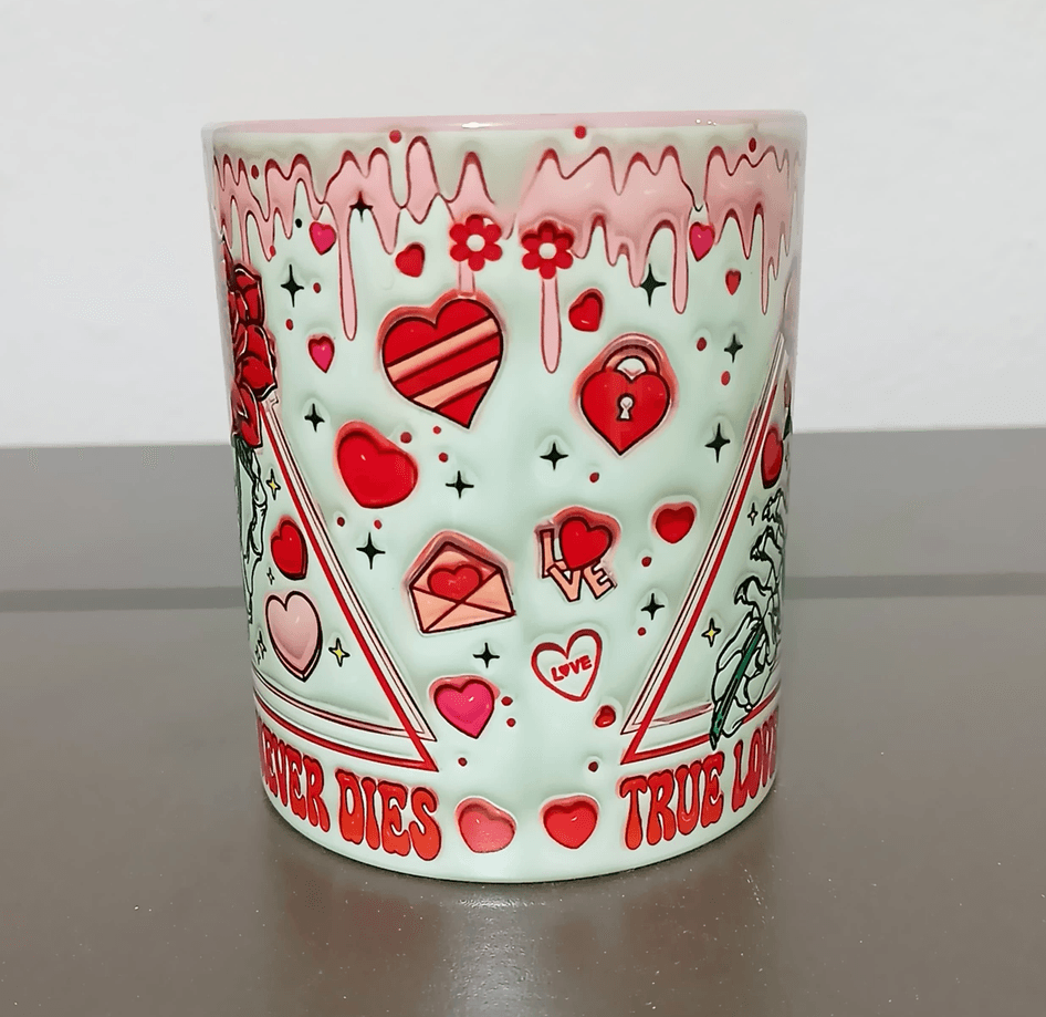 Sevgiler günü özel Baskı içi ve Kulpu Renkli Kupa