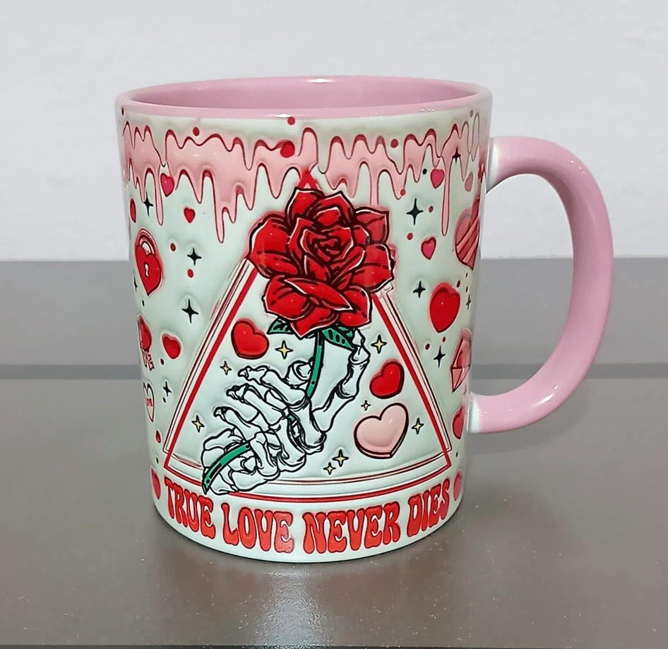 Sevgiler günü özel Baskı içi ve Kulpu Renkli Kupa