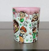 Sevgiler günü özel Baskı içi ve Kulpu Renkli Kupa