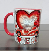 Sevgiler günü özel Baskı içi ve Kulpu Renkli Kupa