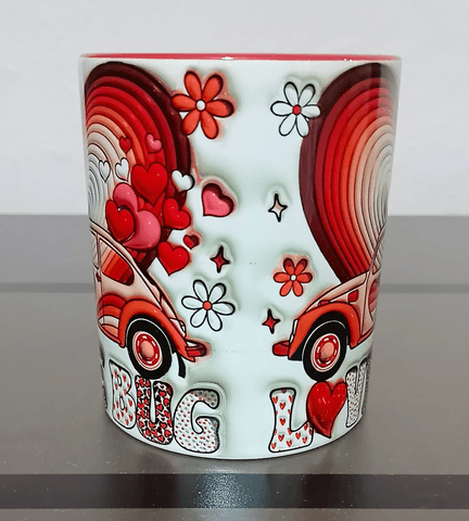 Sevgiler günü özel Baskı içi ve Kulpu Renkli Kupa