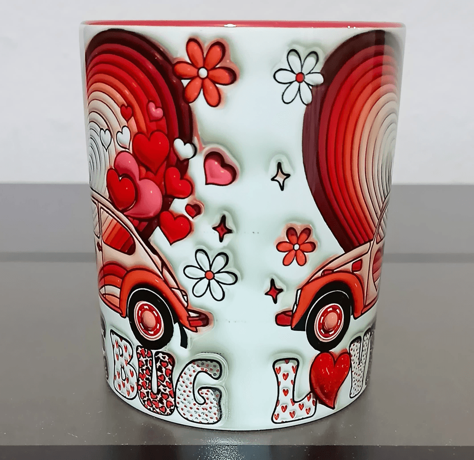 Sevgiler günü özel Baskı içi ve Kulpu Renkli Kupa