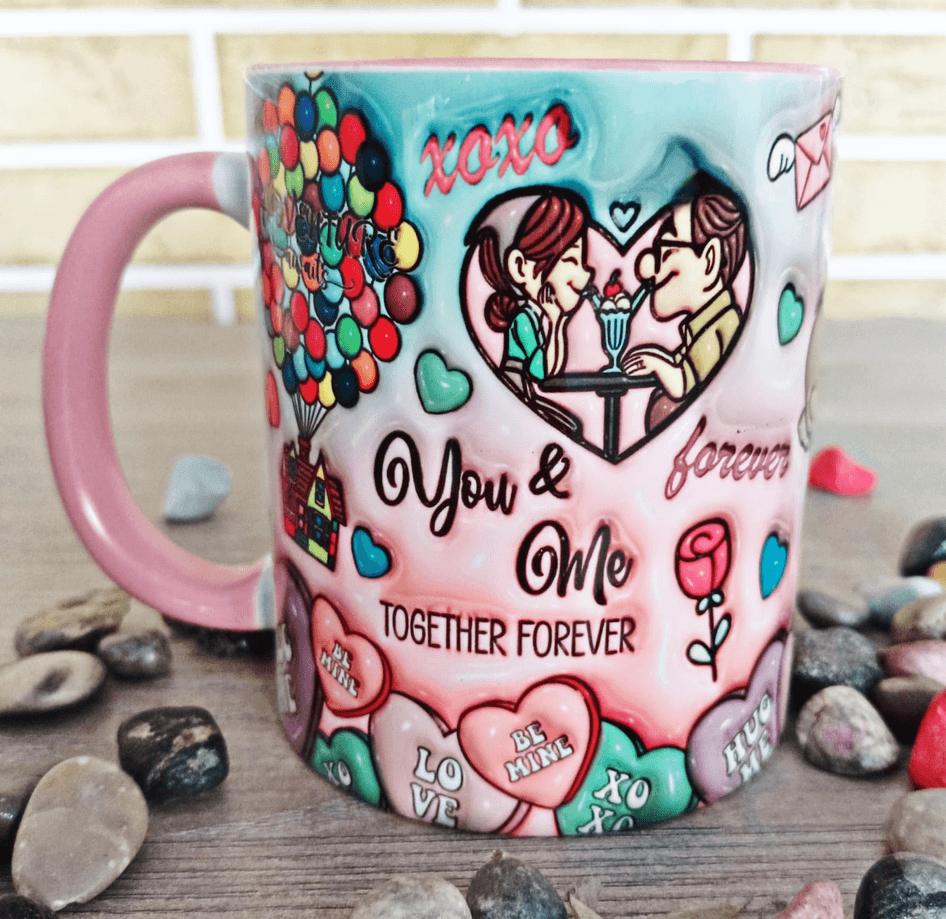 Sevgiler günü özel Baskı içi ve Kulpu Renkli Kupa