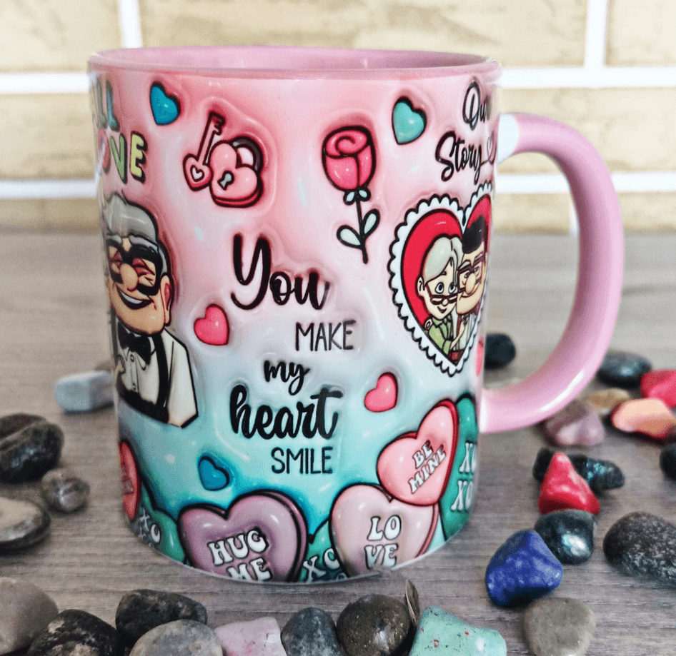 Sevgiler günü özel Baskı içi ve Kulpu Renkli Kupa