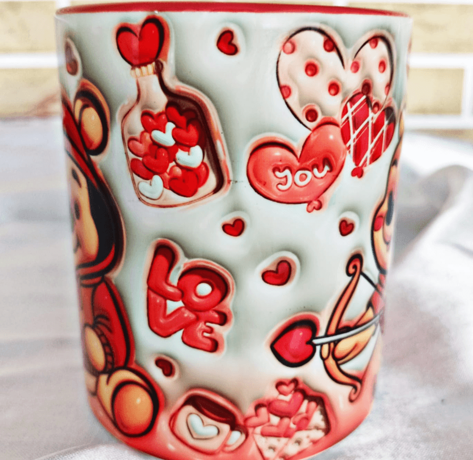 Sevgiler günü özel Baskı içi ve Kulpu Renkli Kupa