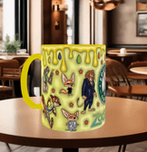 Zootropolis Baskı içi ve Kulpu Renkli Kupa