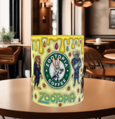 Zootropolis Baskı içi ve Kulpu Renkli Kupa