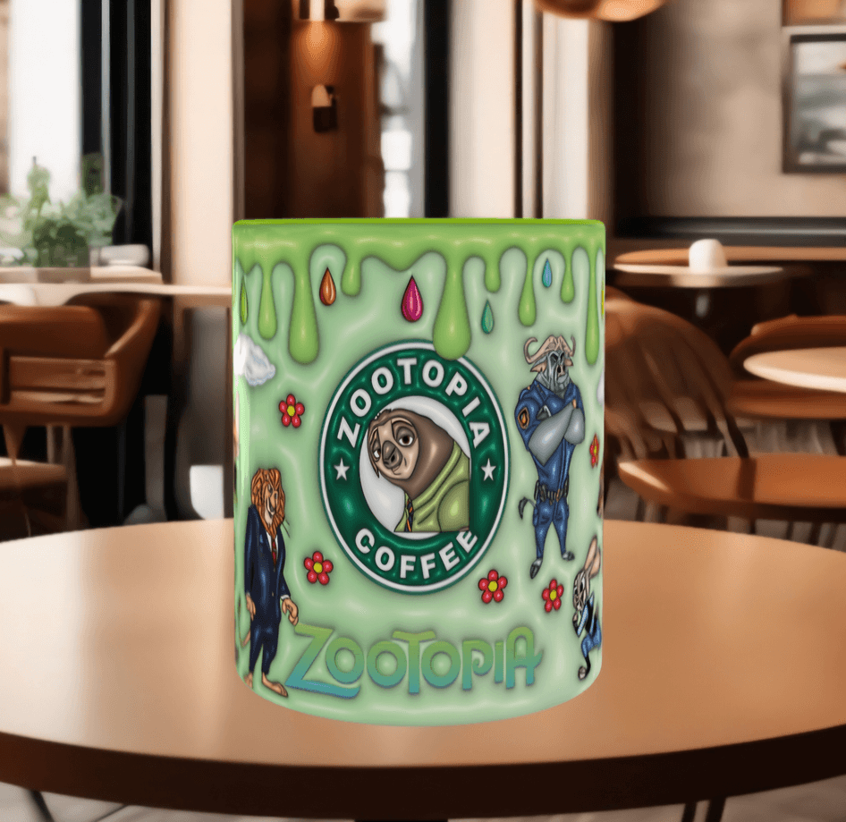 Zootropolis Baskı içi ve Kulpu Renkli Kupa