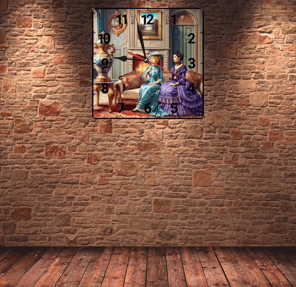 Vazo vintage baskı metal hediyelim dekoratif kaliteli duvar saati