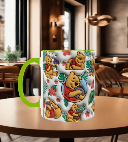 Winnie Baskı içi ve Kulpu Renkli Kupa