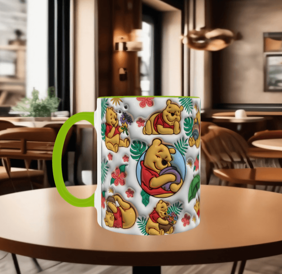 Winnie Baskı içi ve Kulpu Renkli Kupa