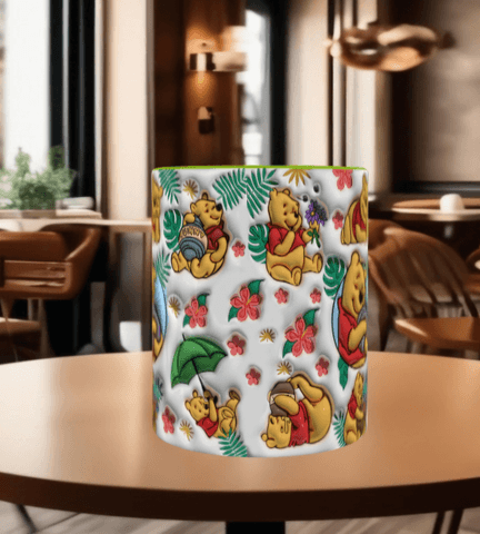 Winnie Baskı içi ve Kulpu Renkli Kupa