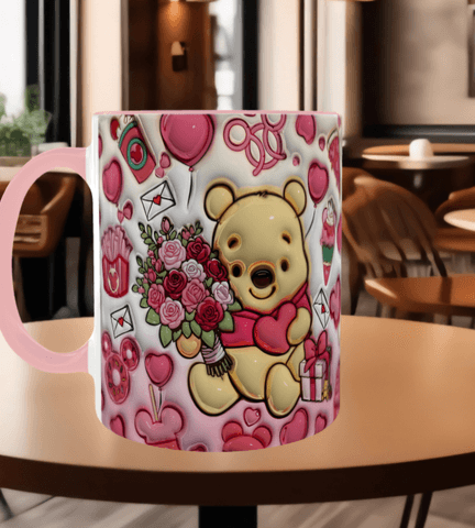 Winnie Baskı içi ve Kulpu Renkli Kupa