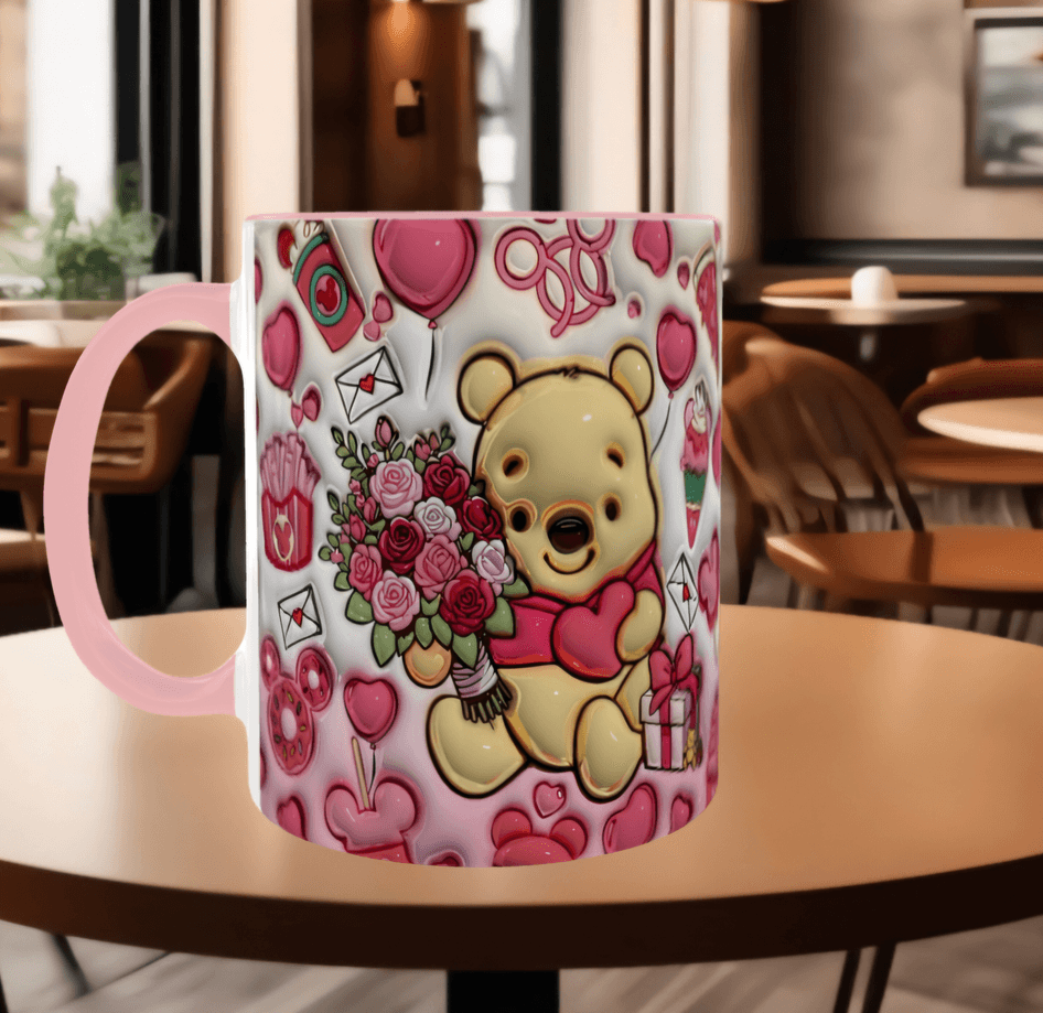Winnie Baskı içi ve Kulpu Renkli Kupa