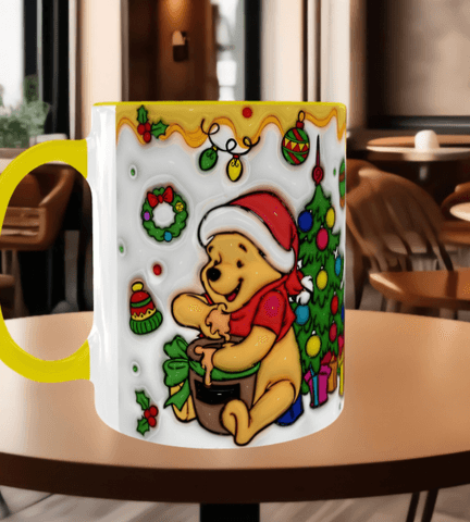 Winnie Baskı içi ve Kulpu Renkli Kupa