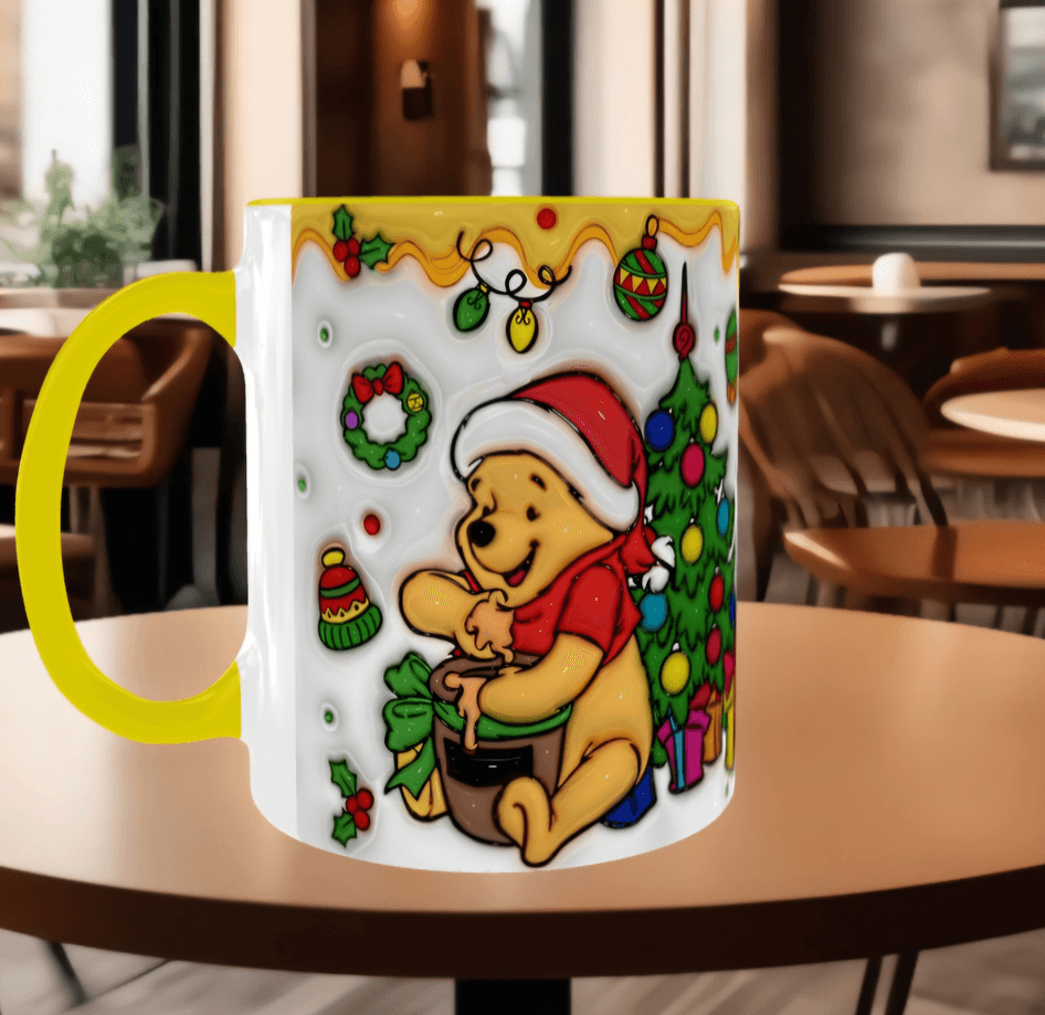 Winnie Baskı içi ve Kulpu Renkli Kupa