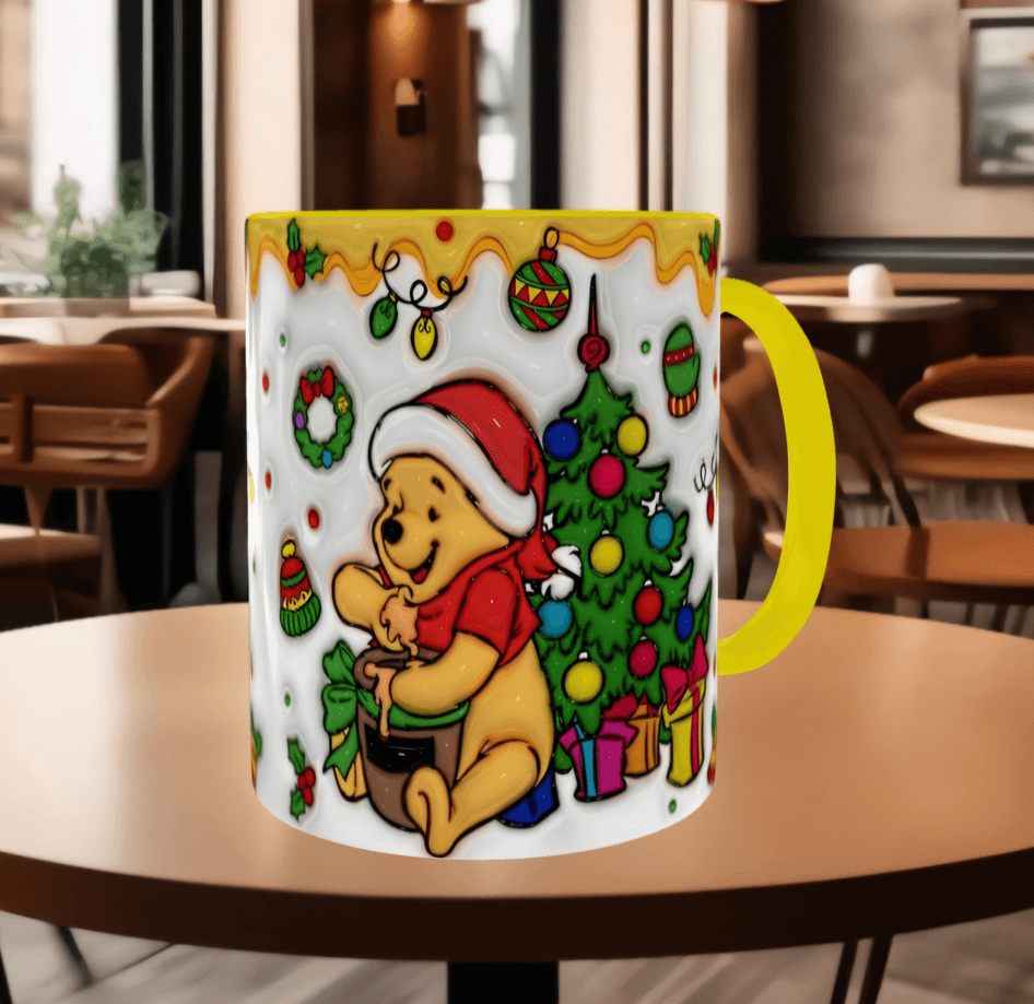 Winnie Baskı içi ve Kulpu Renkli Kupa