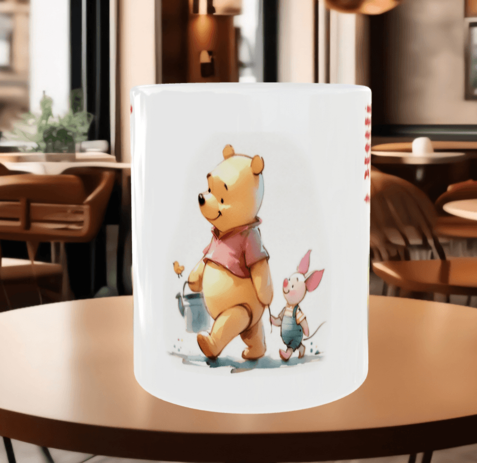 Winnie Baskı içi ve Kulpu Renkli Kupa