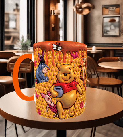 Winnie Baskı içi ve Kulpu Renkli Kupa