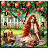 Elma ağacı vintage baskı metal hediyelim dekoratif kaliteli duvar saati