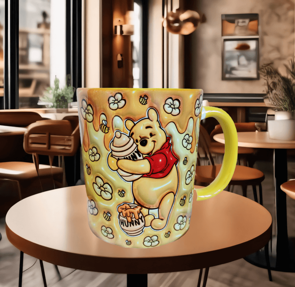 Winnie Baskı içi ve Kulpu Renkli Kupa
