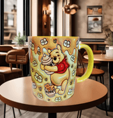 Winnie Baskı içi ve Kulpu Renkli Kupa