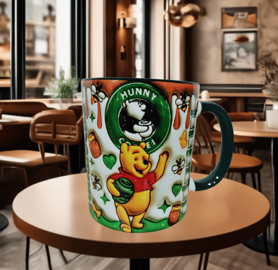 Winnie Baskı içi ve Kulpu Renkli Kupa