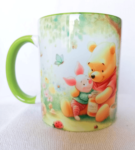 Winnie Baskı içi ve Kulpu Renkli Kupa