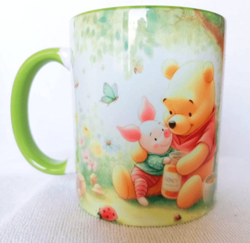 Winnie Baskı içi ve Kulpu Renkli Kupa