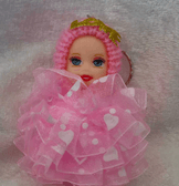 silikon tüllü pembe bebek lüks anahtarlık çanta aksesuar