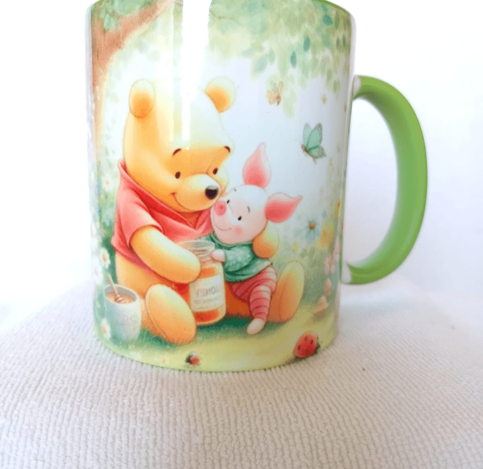 Winnie Baskı içi ve Kulpu Renkli Kupa