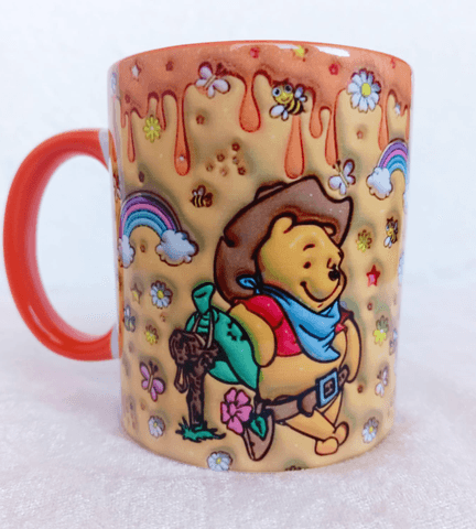 Winnie Baskı içi ve Kulpu Renkli Kupa