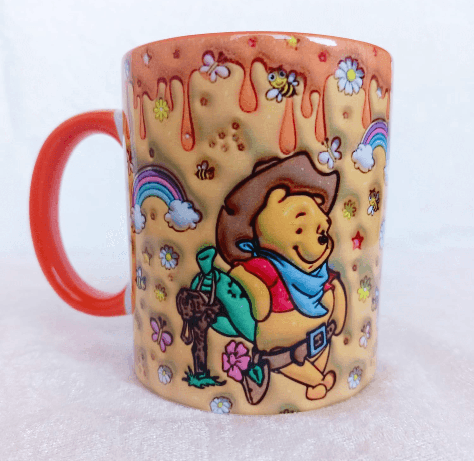 Winnie Baskı içi ve Kulpu Renkli Kupa