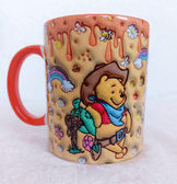 Winnie Baskı içi ve Kulpu Renkli Kupa