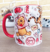 Winnie Baskı içi ve Kulpu Renkli Kupa