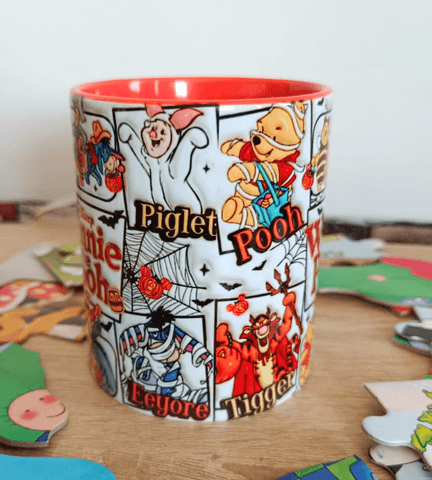 Winnie Baskı içi ve Kulpu Renkli Kupa