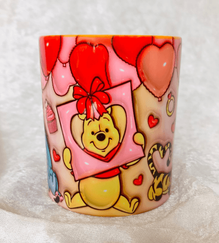 Winnie Baskı içi ve Kulpu Renkli Kupa