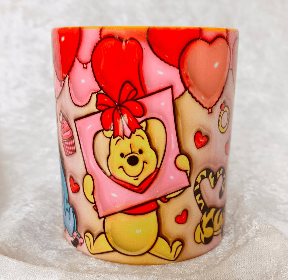 Winnie Baskı içi ve Kulpu Renkli Kupa
