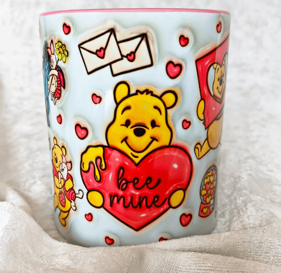 Winnie Baskı içi ve Kulpu Renkli Kupa