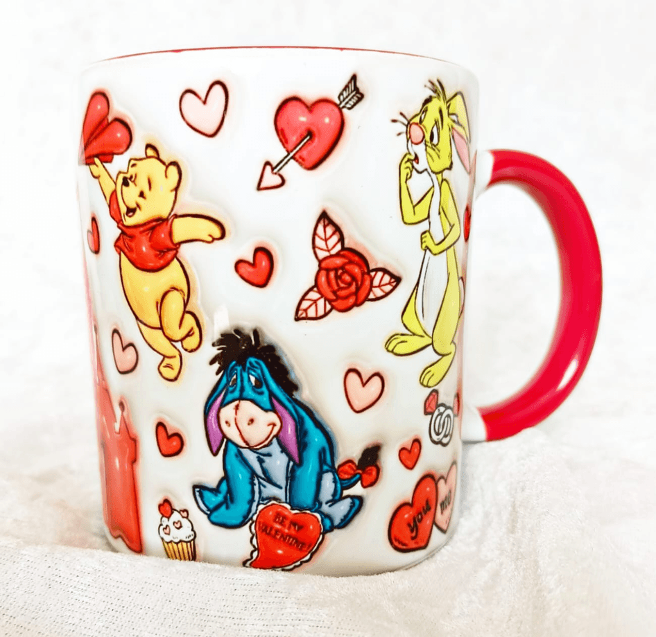 Winnie Baskı içi ve Kulpu Renkli Kupa